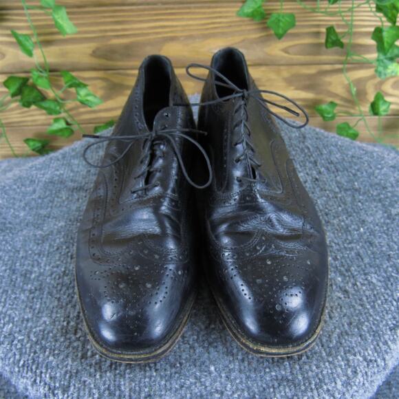 Freeman Men's Wingtip Oxford Brogue Black Size 10 Medium Used 2025 - Picture 2 of 6